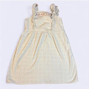 Little Co. by Lauren Conrad Girls Dress Size 12 Sage Green Windowpane Embroidery